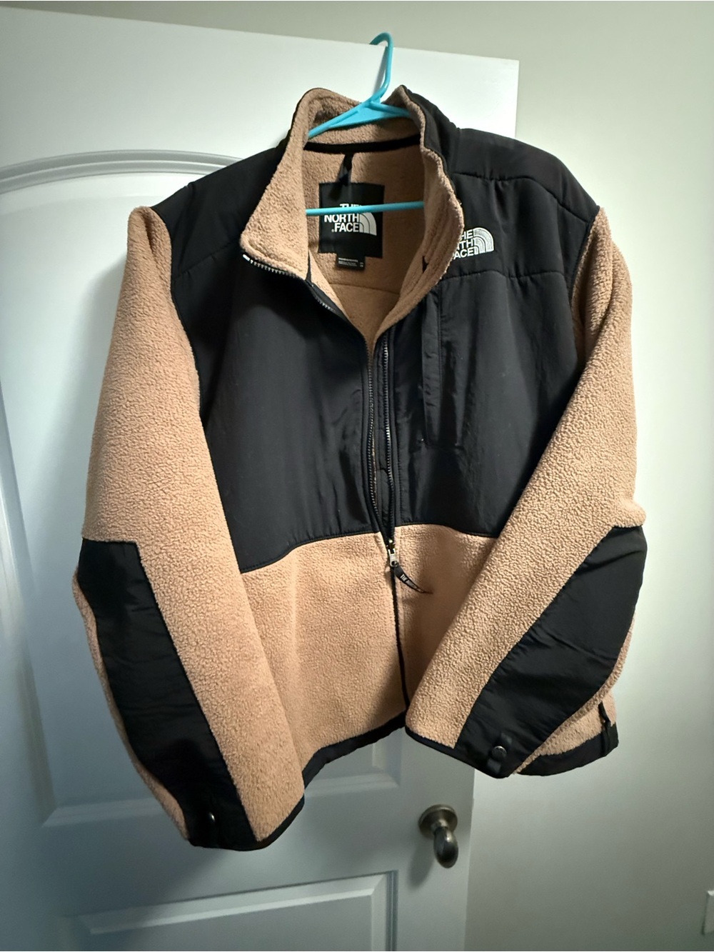The North Face Tan and Black Sherpa Fleece Performance Jacket—Retro Style
